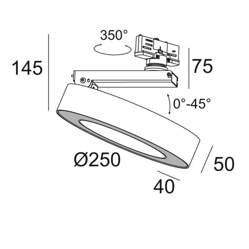Delta Light SUPER-OH! XS PIVOT 25 ADM DIM8 Éclairage sur rail