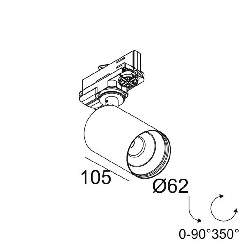 Delta Light SPYCO AC ADM DIM8 Éclairage sur rail
