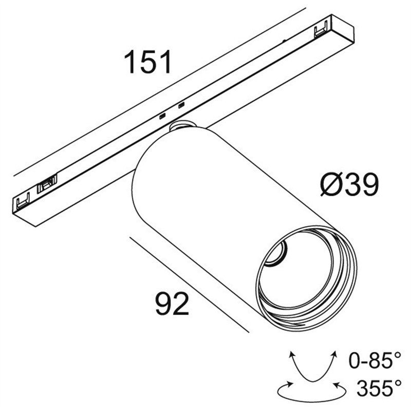 Delta Light Sl19 - Spy 39 DIM5 Éclairage sur rail