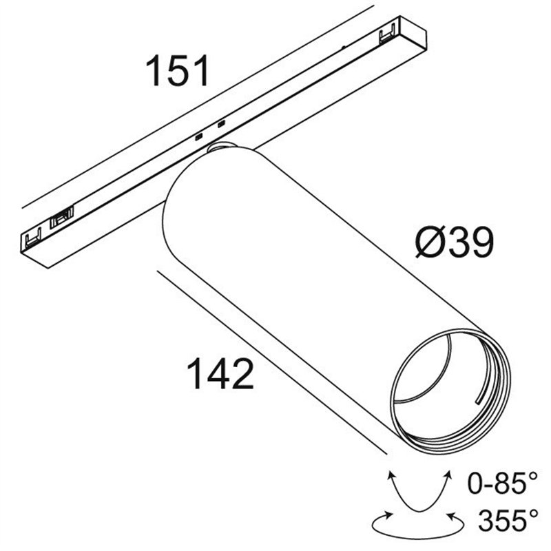 Delta Light Sl19 - Spy 39 L DIM5 Éclairage sur rail
