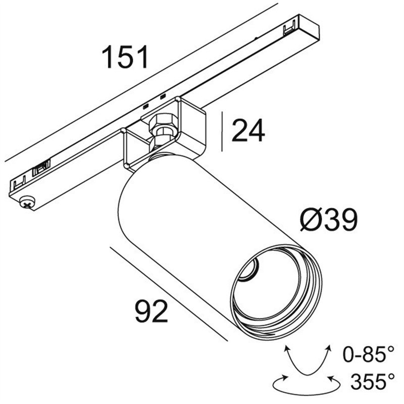 Delta Light Spl14 - Spy 39 DIM5 Éclairage sur rail