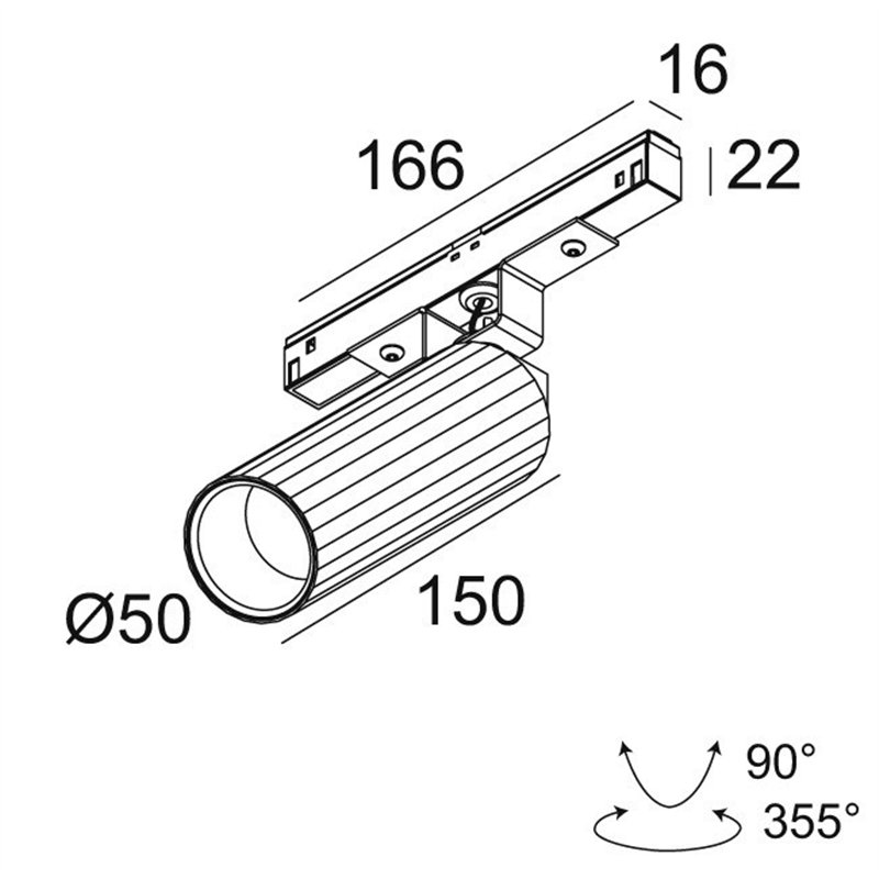 Delta Light M20/M26H - Hedra L DIM5 Schienenbeleuchtung