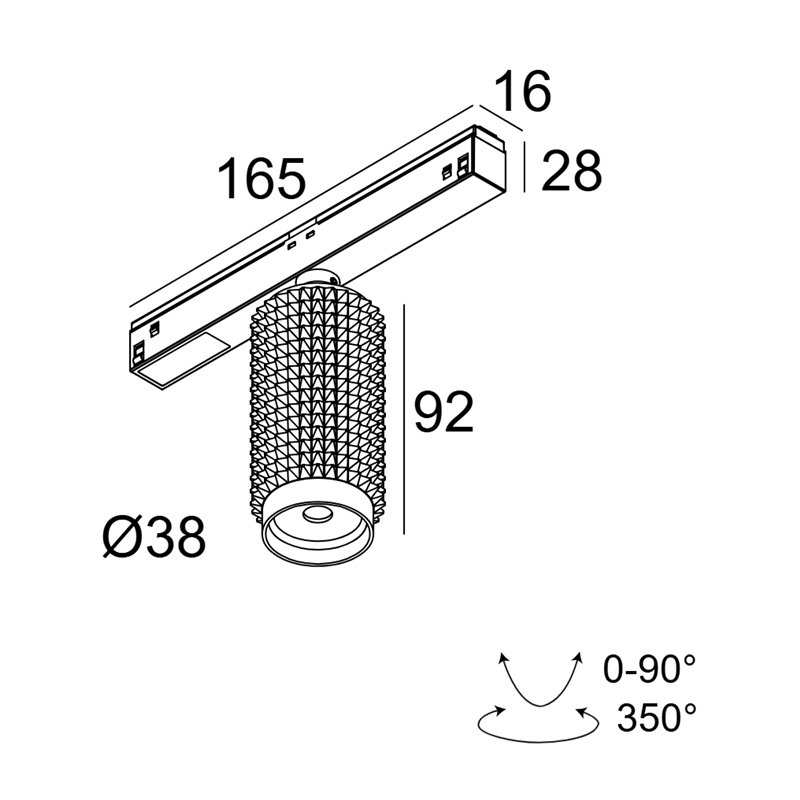 Delta Light M26L - PUNK 39 DIM5 Éclairage sur rail
