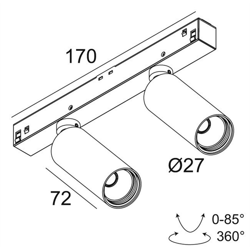 Delta Light M26L - SPY 272 DIM5 Éclairage sur rail