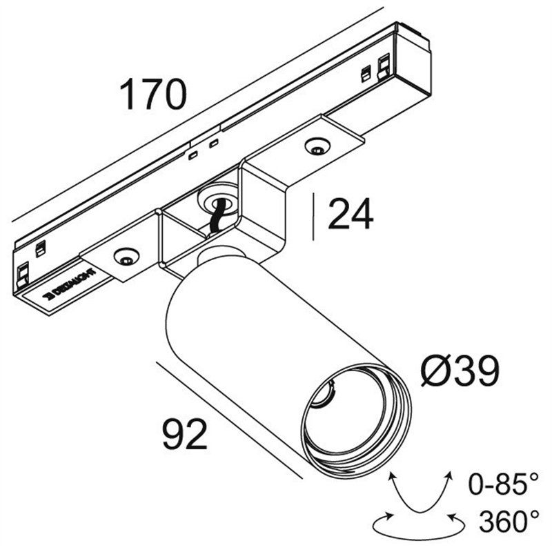 Delta Light M20/M26H - Spy 391 DIM5 Éclairage sur rail