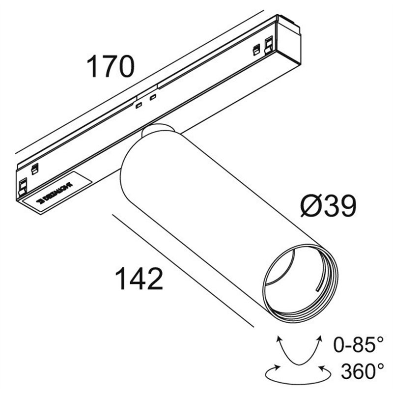 Delta Light M26L - SPY 391 L DIM5 Éclairage sur rail