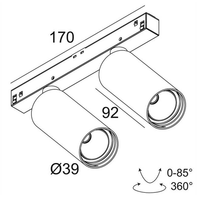 Delta Light M26L - SPY 392 DIM5 Éclairage sur rail