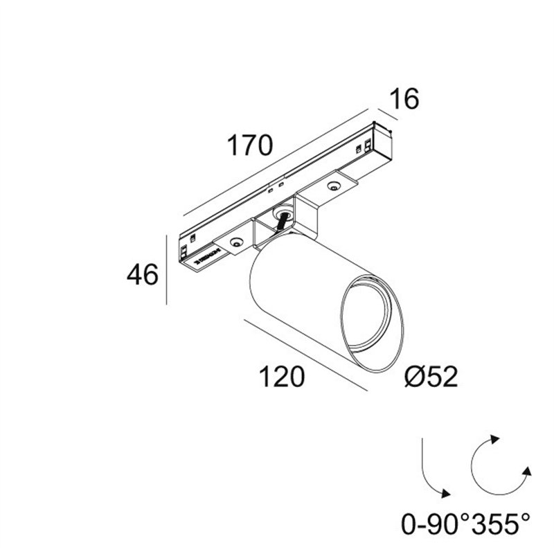 Delta Light M20/M26H - Spy 52 Wallwash MDL éclairage sur rail