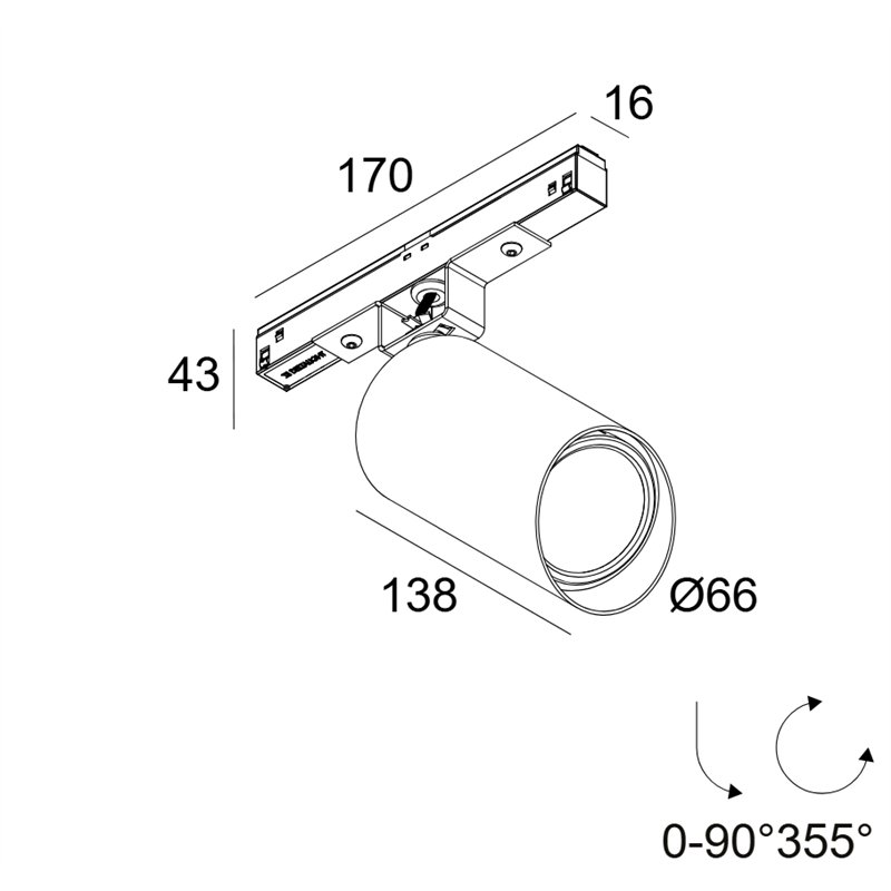 Delta Light M20/M26H - Spy 66 Wallwash DIM5 Schienenbeleuchtung