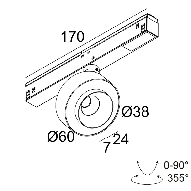 Delta Light M26L - Odron 1 92728/41 DIM5 Éclairage sur rail