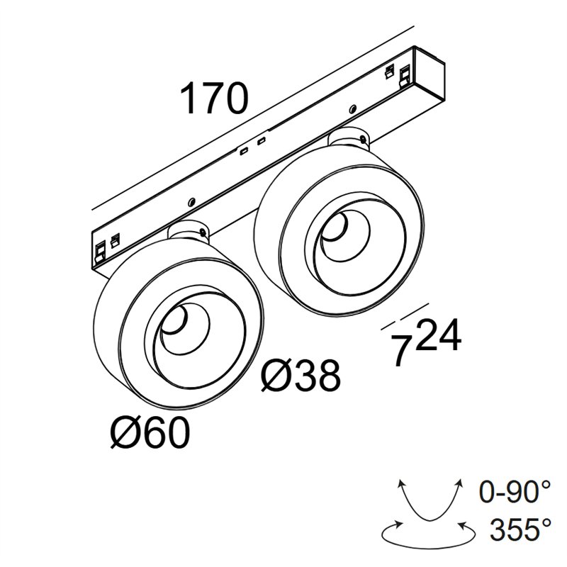 Delta Light M26L - ODRON 2/41 DIM5 Schienenbeleuchtung