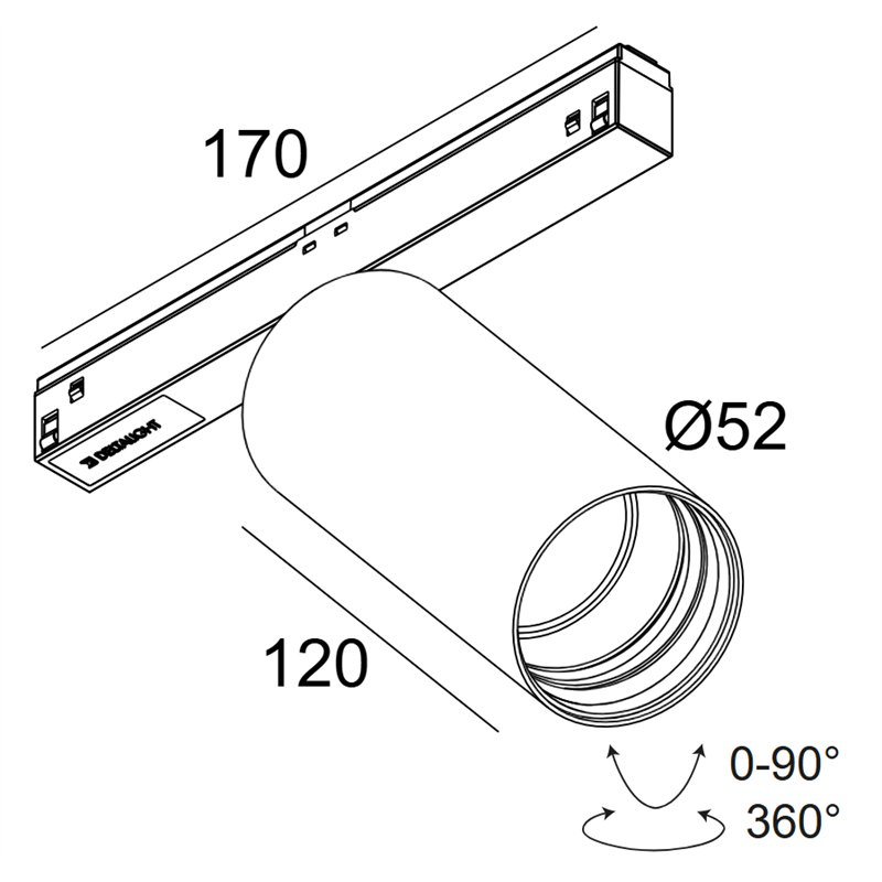 Delta Light M26L - Spy 52 Soft DIM5 Éclairage sur rail