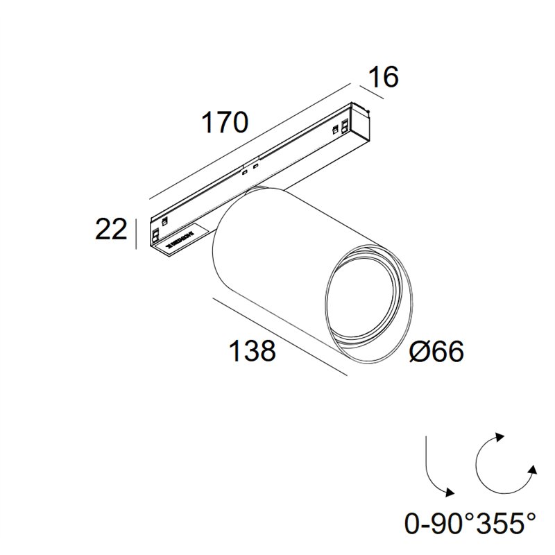 Delta Light M26L - Spy 66 Wallwash DIM5 Schienenbeleuchtung