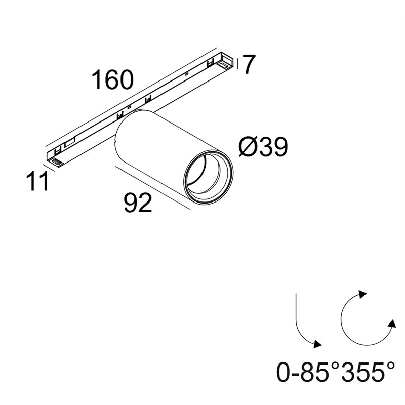 Delta Light Sl19 - Spy 39 Focus Éclairage sur rail