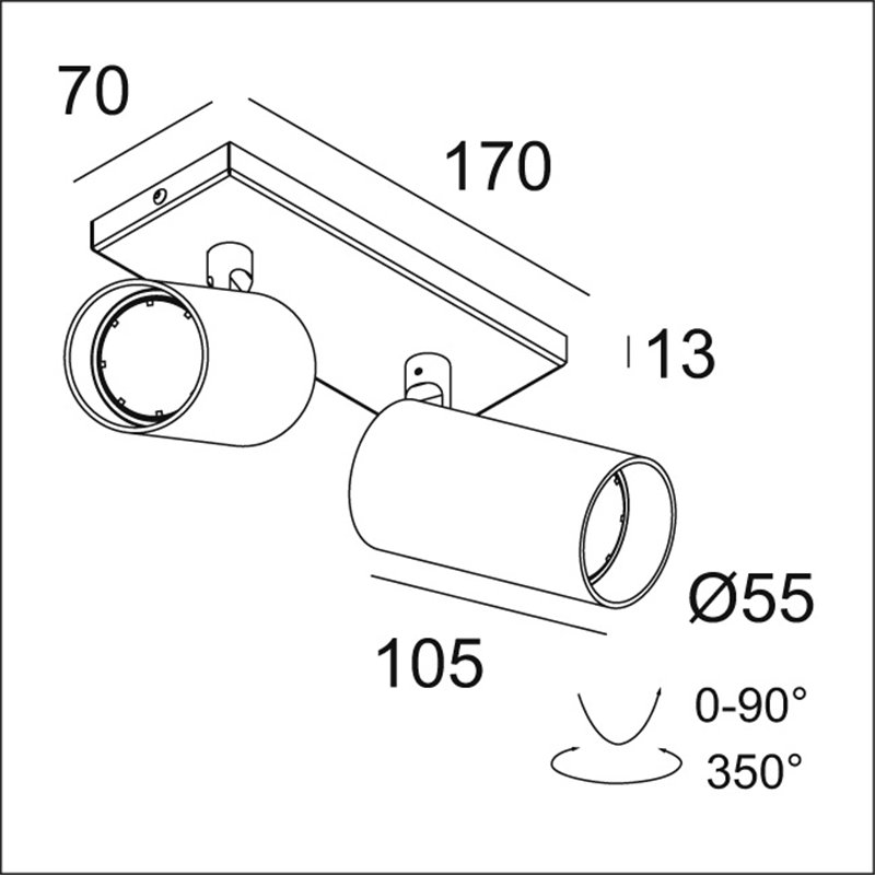 Delta Light SPYCO ON 2 Hi Lampe de plafond