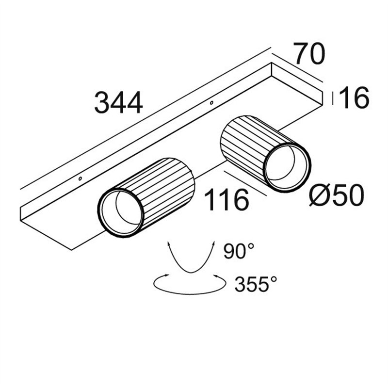 Delta Light HEDRA ON 2 DIM1 Deckenlampe / Wandlampe
