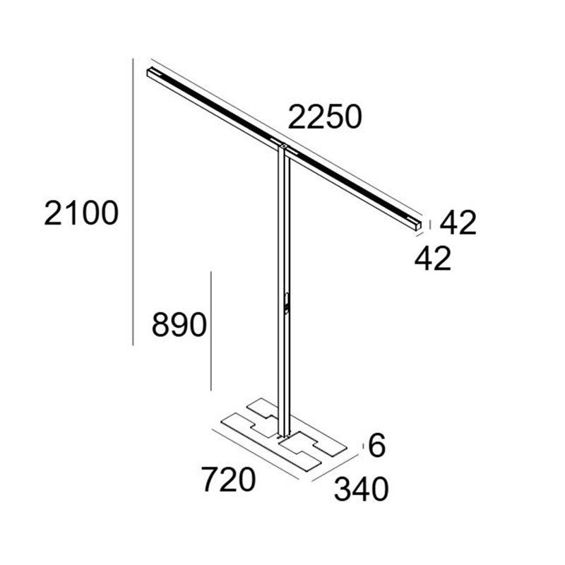 Delta Light INFORM 40 SQ F2 H PDS DOWN-UP Lampadaire