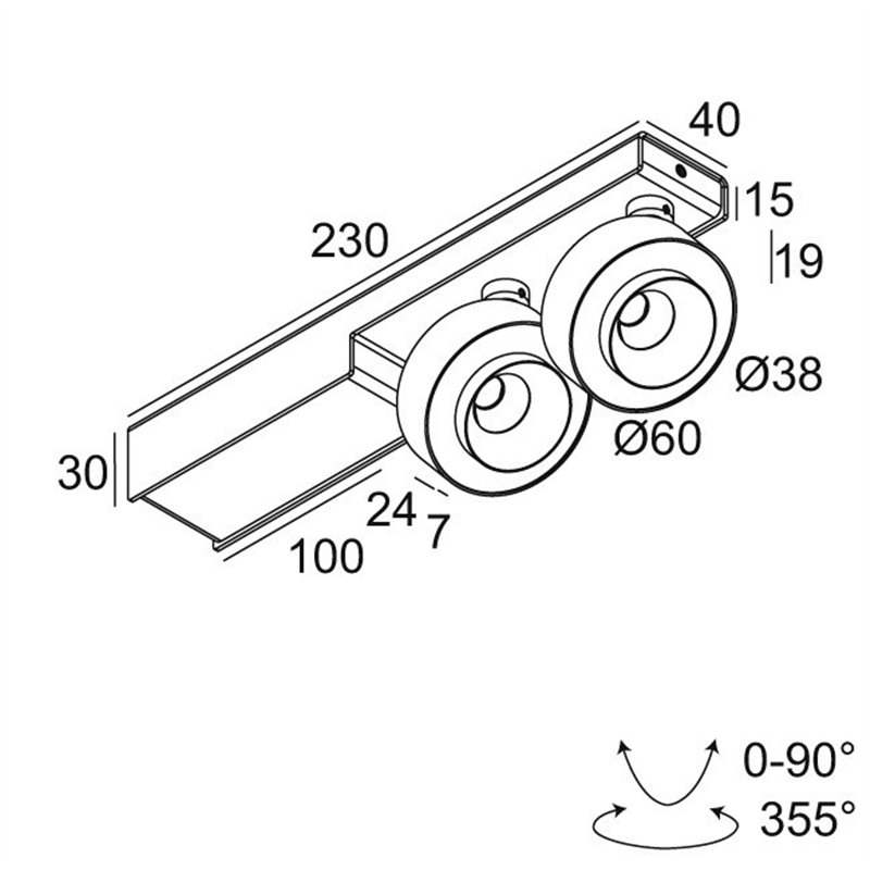 Delta Light ODRON ON 2/41 DIM8 Lampe de plafond