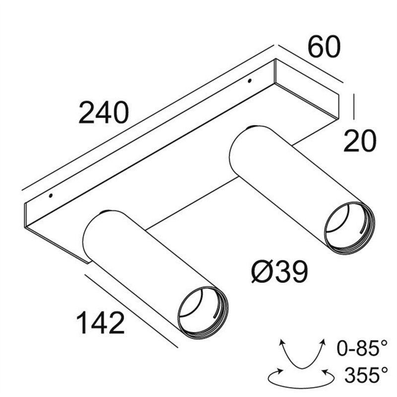 Delta Light SPY 39 L ON 2 DIM8 Deckenlampe