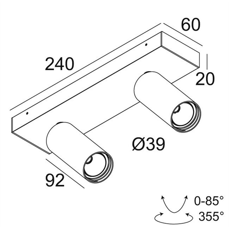 Delta Light SPY 39 ON 2 DIM8 Lampe de plafond