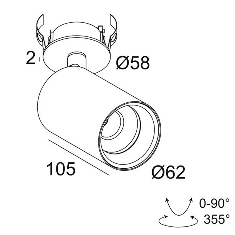 Delta Light SPYCO CLIP AC DIM8 Lampe de plafond