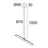 Delta Light CENTRAL ROD SUSPENSION 65 1m Lampe suspendue