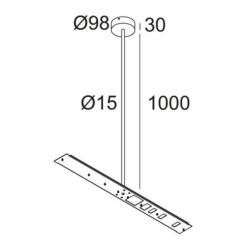 Delta Light CENTRAL ROD SUSPENSION 95 1m Lampe suspendue