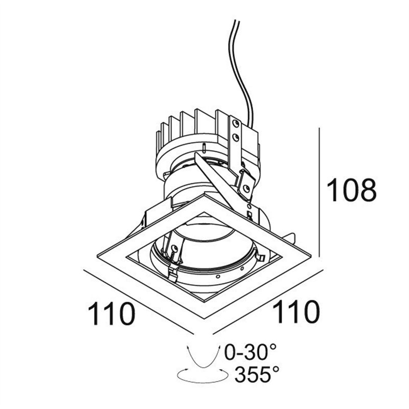 Delta Light iMAX II SQUARE ADJUSTABLE LP Spot encastré