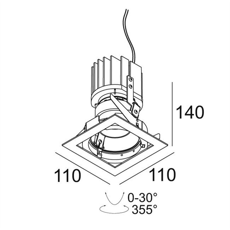 Delta Light iMAX II SQUARE ADJUSTABLE MP Spot encastré