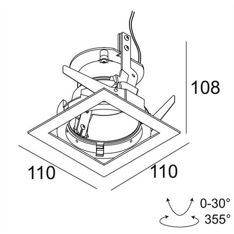 Delta Light iMAX II SQUARE ADJUSTABLE CL6 Spot encastré