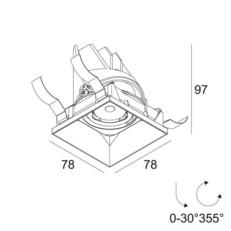 Delta Light ENTERO SQ-S TRIMLESS Spot encastré