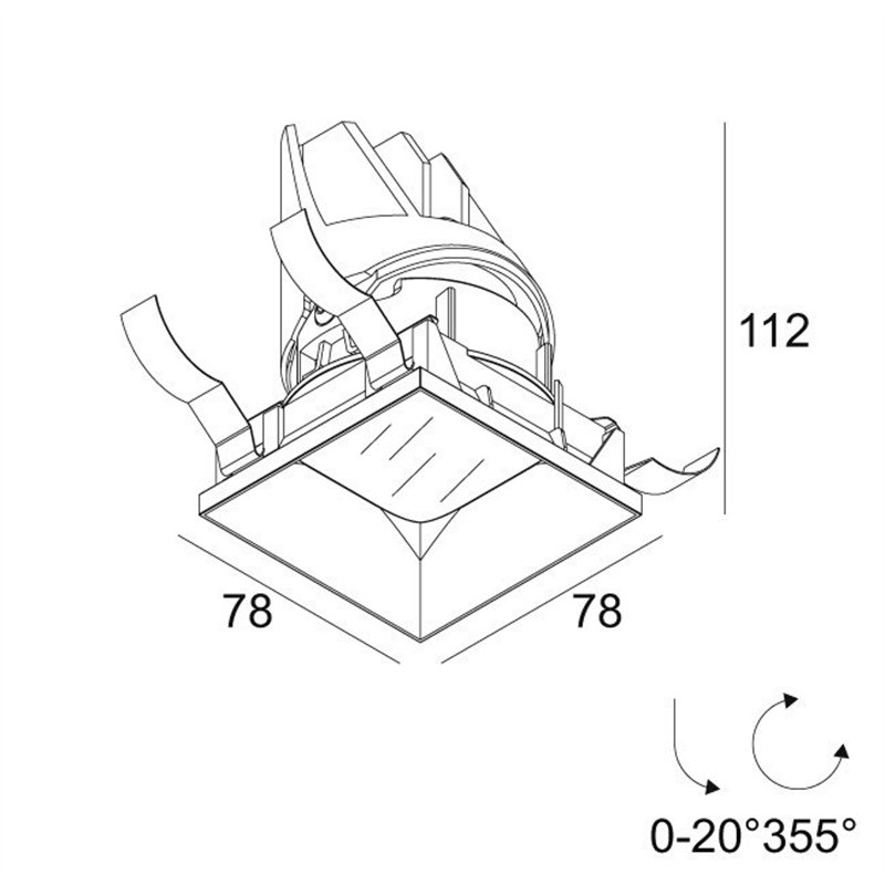 Delta Light ENTERO SQ-S TRIMLESS IP Spot encastré