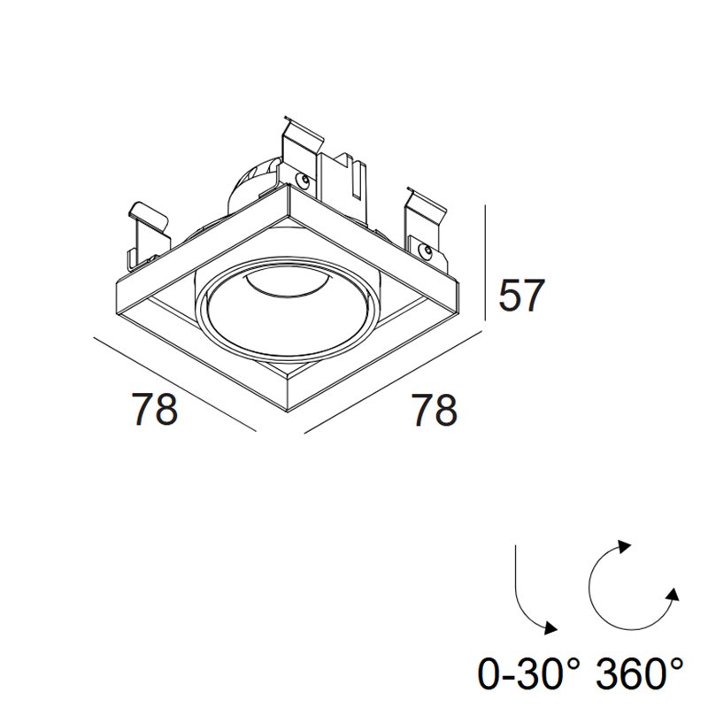 Delta Light Minigrid 67 In Trimless 1 spot encastré