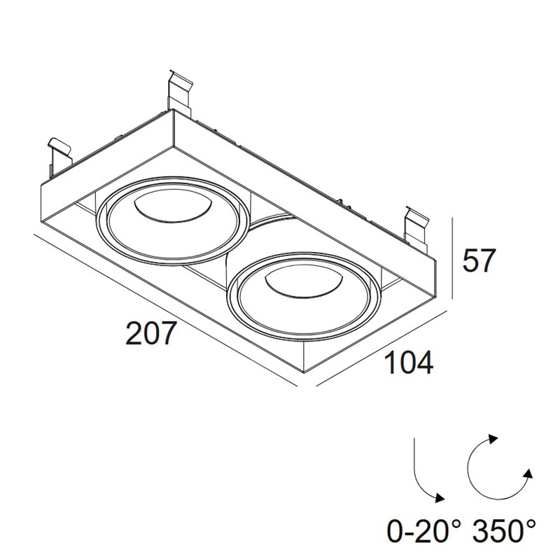 Delta Light MINIGRID IN TRIMLESS 2 Einbauspot