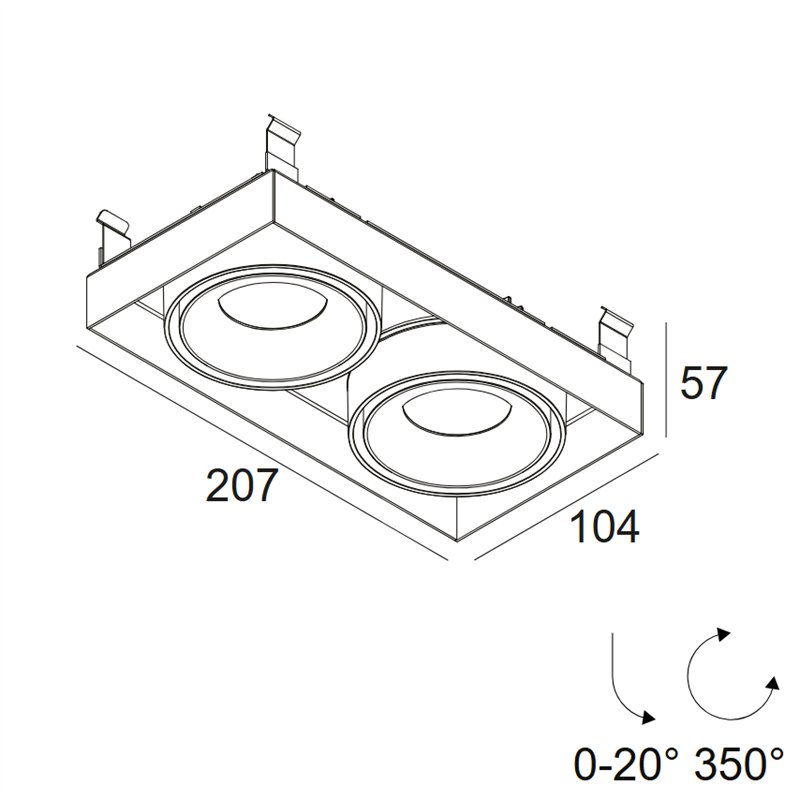 Delta Light Minigrid In Trimless 2 Soft spot encastré