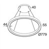Delta Light SUPER-OH! SLIM 80 HP CS SBL DOWN-UP Lampe suspendue