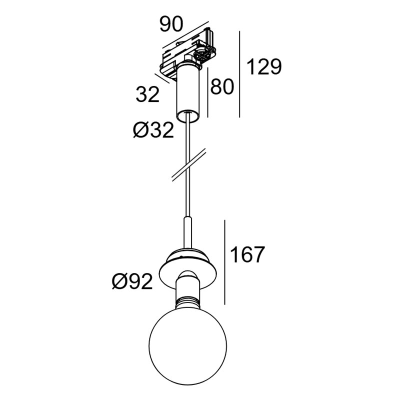 Delta Light Toupe E27 Adm lampe a suspension