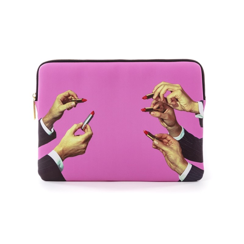 SELETTI Toiletpaper sacoche imprimée pour ordinateur portable - rouge à lèvres pink
