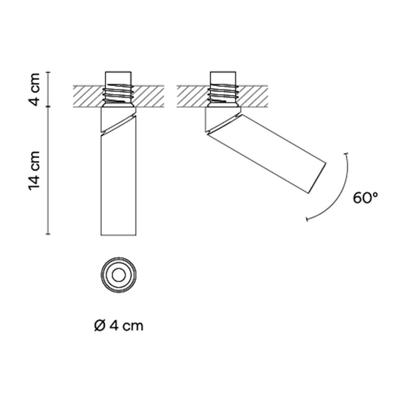 Vibia Bind solo Spotlight Ø 4 cm x 14 cm Narrow - 6690 spot encastré
