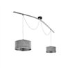 Lampe à suspension Lumina Moove Doppia Body comme structure de base pour 2 lampes, dimmable et compatible avec ampoules E27.
