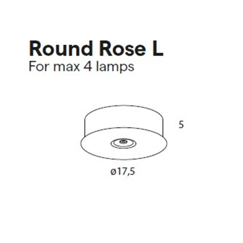 Lumina Round Rose L Deckenrosette für eine elegante Montage von bis zu vier Lampen, kompatibel mit Limbus und Tia 200.