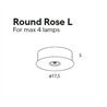 Lumina Round Rose L Deckenrosette für eine elegante Montage von bis zu vier Lampen, kompatibel mit Limbus und Tia 200.