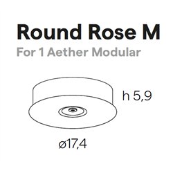 Lumina Aether Round Rose (x1) – Deckenrosette für eine Lampe, Ø17,5 cm, Höhe 5 cm.