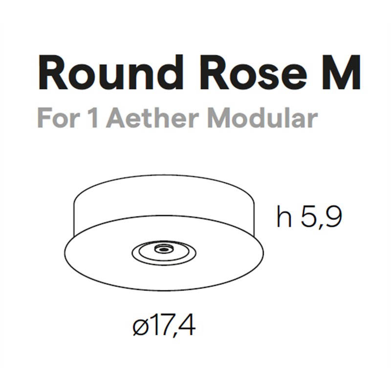 Lumina Aether Round Rose (x1) – rosace pour une lampe, Ø17,5 cm, hauteur 5 cm.