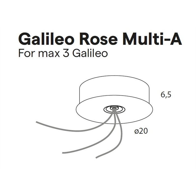 Lumina Galileo Rose Multi‑A – Hochwertige Deckenrosette für bis zu 3 Galileo‑Pendelleuchten