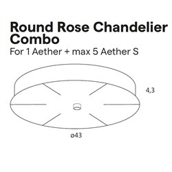 Lumina Round Rose Chandelier Aether Combo