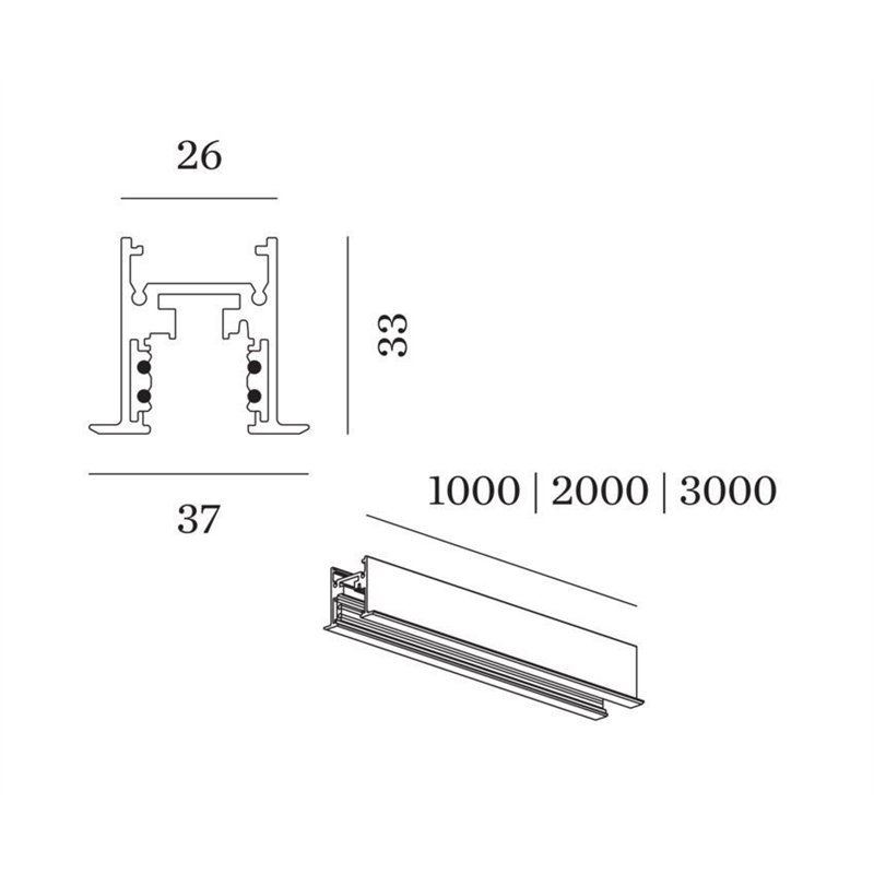 Wever & Ducré Track Profile 1M Strex System | Recessed