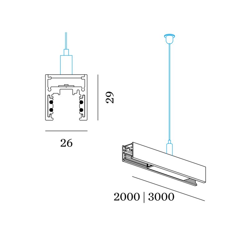 Wever & Ducré Track Profile 2M Strex System | Suspended Indirect Light