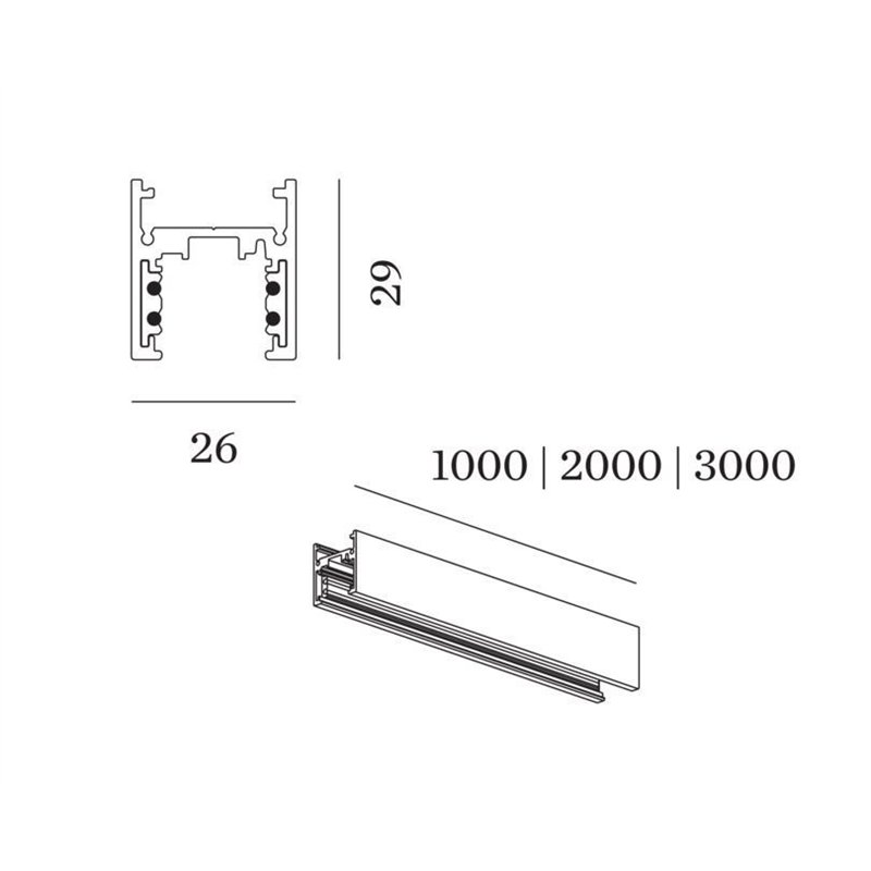 Wever & Ducré Track Profile 2M Strex System | Surface/Suspended
