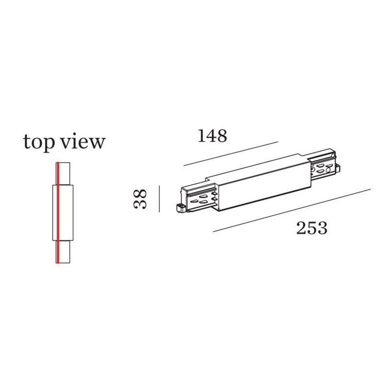 Wever & Ducré Middle Feed 3-Phase Track | Straight